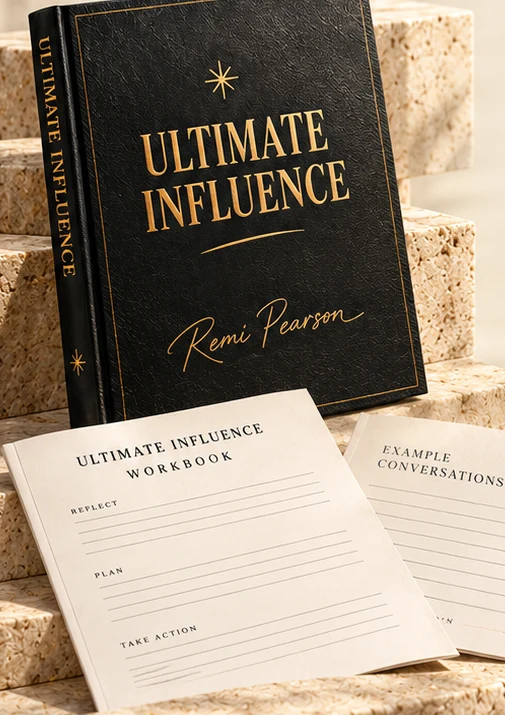 The Ultimate Influence book with its workbook and example conversations